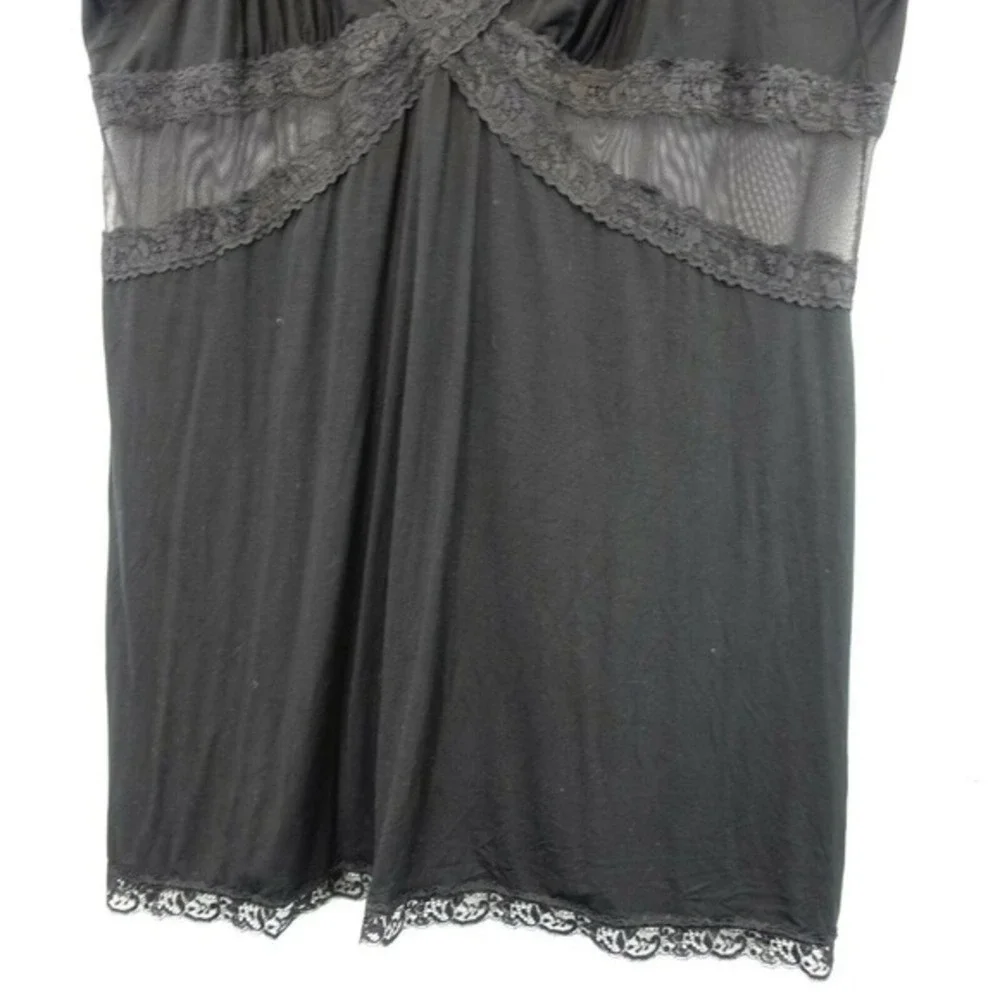 Adore Me Womens 3X XXXL Black Floral Lace Chemise Dress Sleepwear‎ Strappy New